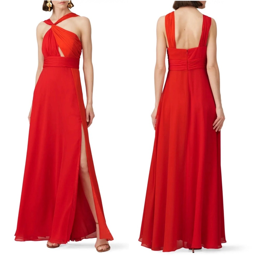 Jill Jill Stuart Colorblock Halter Gown